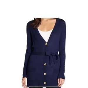 LILY PULITZER Jocelyn Cardigan Navy Belted Small